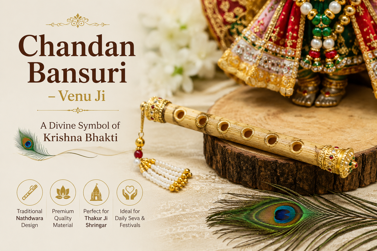 Chandan Bansuri – A Divine Symbol of Krishna Bhakti and Thakur Ji Shringar