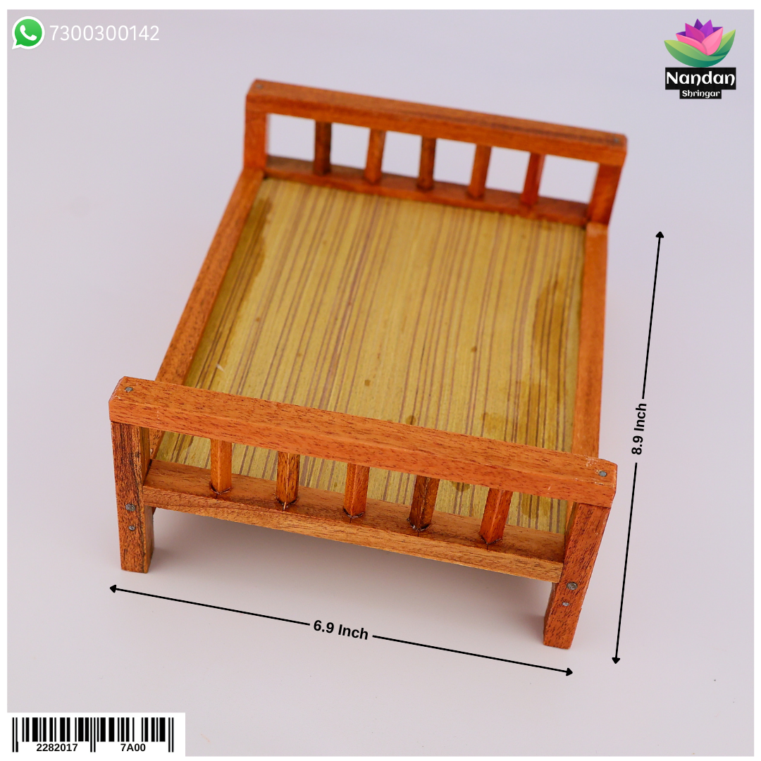 Nandan Shringar Wooden Shaiya Ji, 9-inch traditional handcrafted wooden ornament for home decor and spiritual use