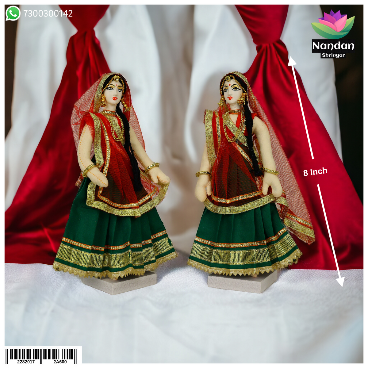 Pair of 8-inch cloth Gopi earrings from Nandanshringars with intricate traditional design for festive or cultural wear.