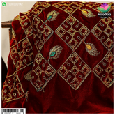 Velvet Mayur Vastra - Maroon