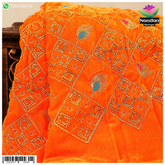 Velvet Mayur Vastra - Orange