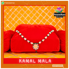 Kamal Mala by nandanshringars features intricate Meenakari design on a vibrant floral bead necklace.