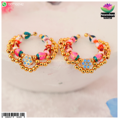 Meenakari Pachrangi Nupur - Silver