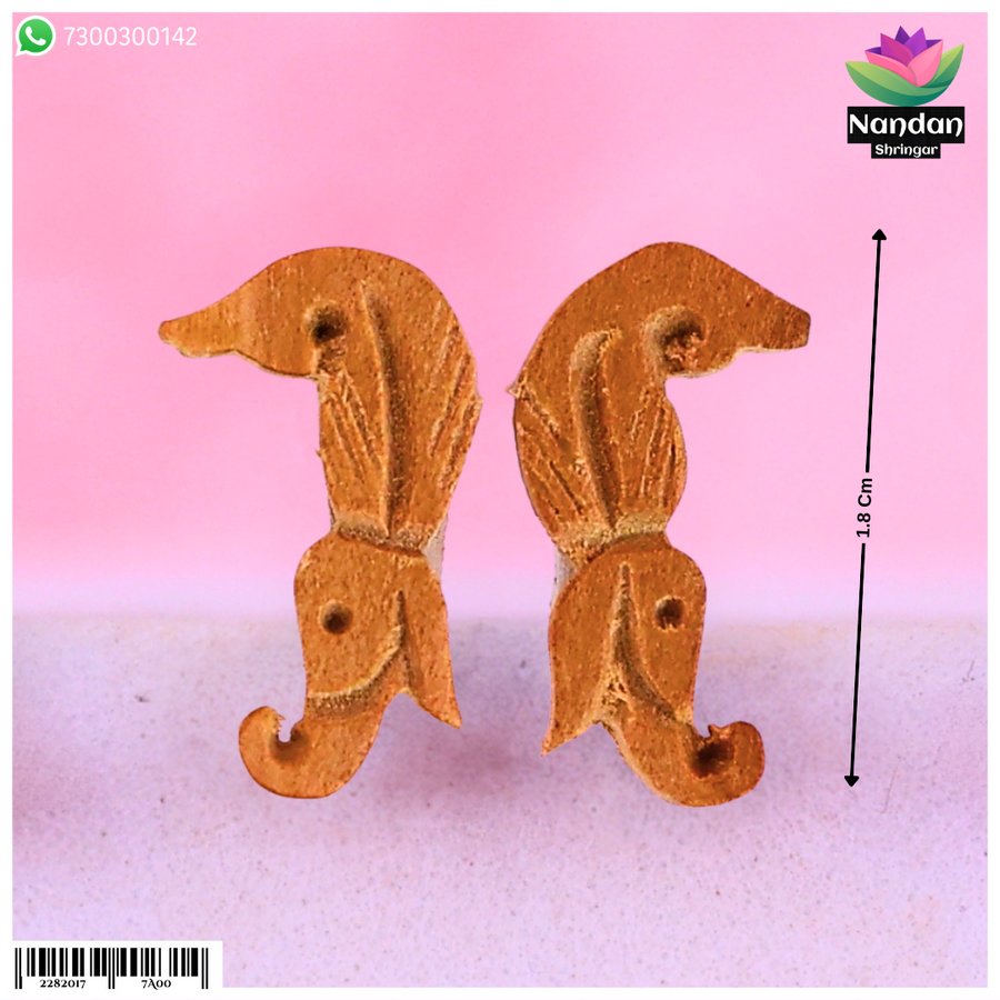 Chandan Makrakrit Kundal - Size 3 For 4 No. Swaroop