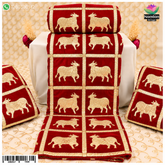 Cow Print Velvet Vastra - Red (Box Pattern)