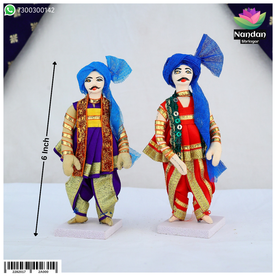 Pair of 6-inch cloth gop sets from Nandanshringars, featuring traditional handcrafted design for cultural attire.