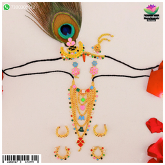 Meenakari Satrangi Holi Shringar -Silver Moti