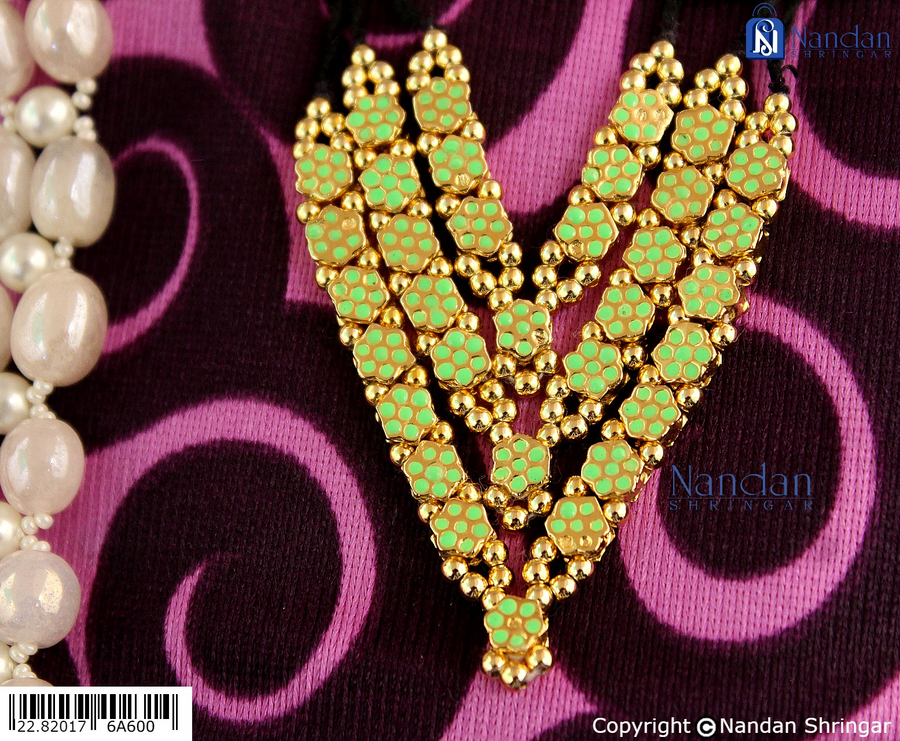 Meenakari Mala Reversible - White Green