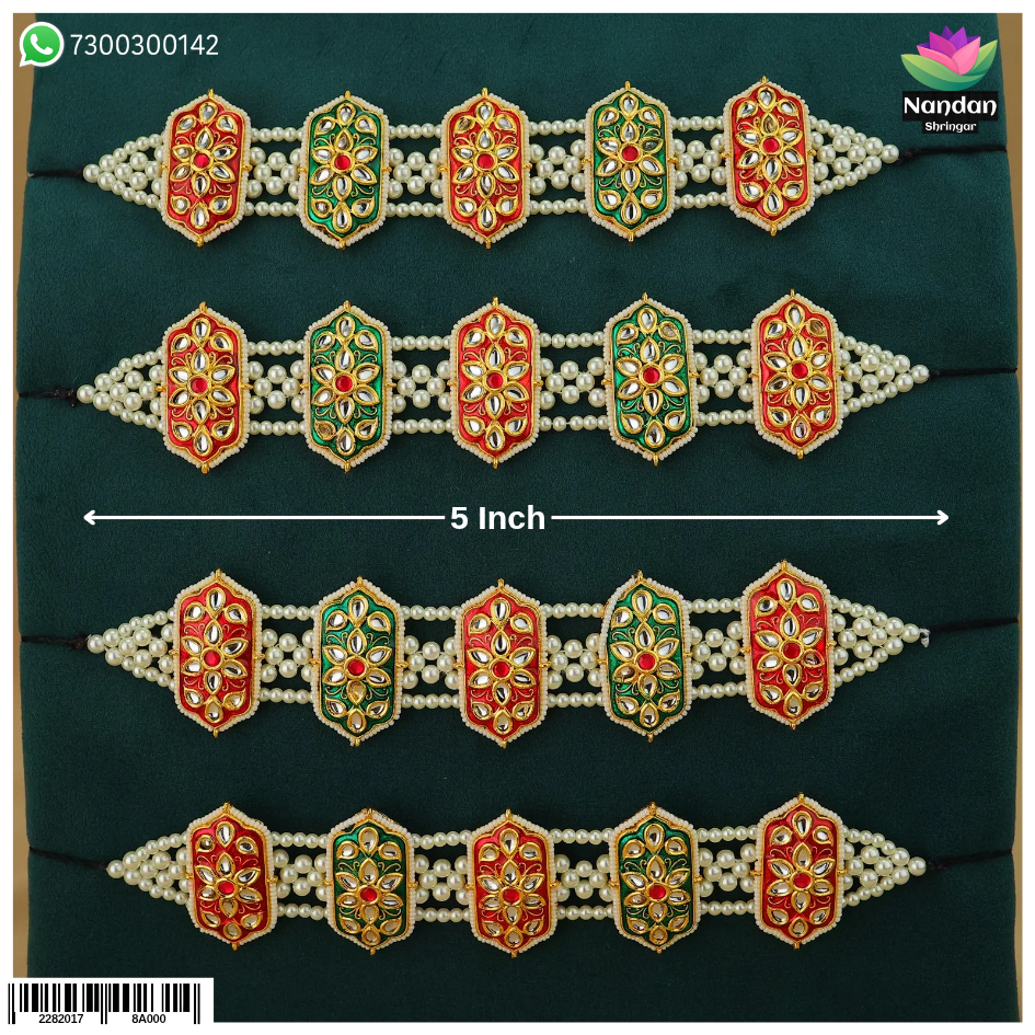Nandan Shringar Takiya Patte Set, 10-inch Gaadi Ji for Janmashtami, featuring traditional decorative fabric and intricate designs.