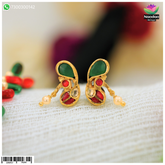 Nandan Shringar Mayurakrit jadaau kundal with intricate kundan design, traditional gold-toned earrings for festive occasions