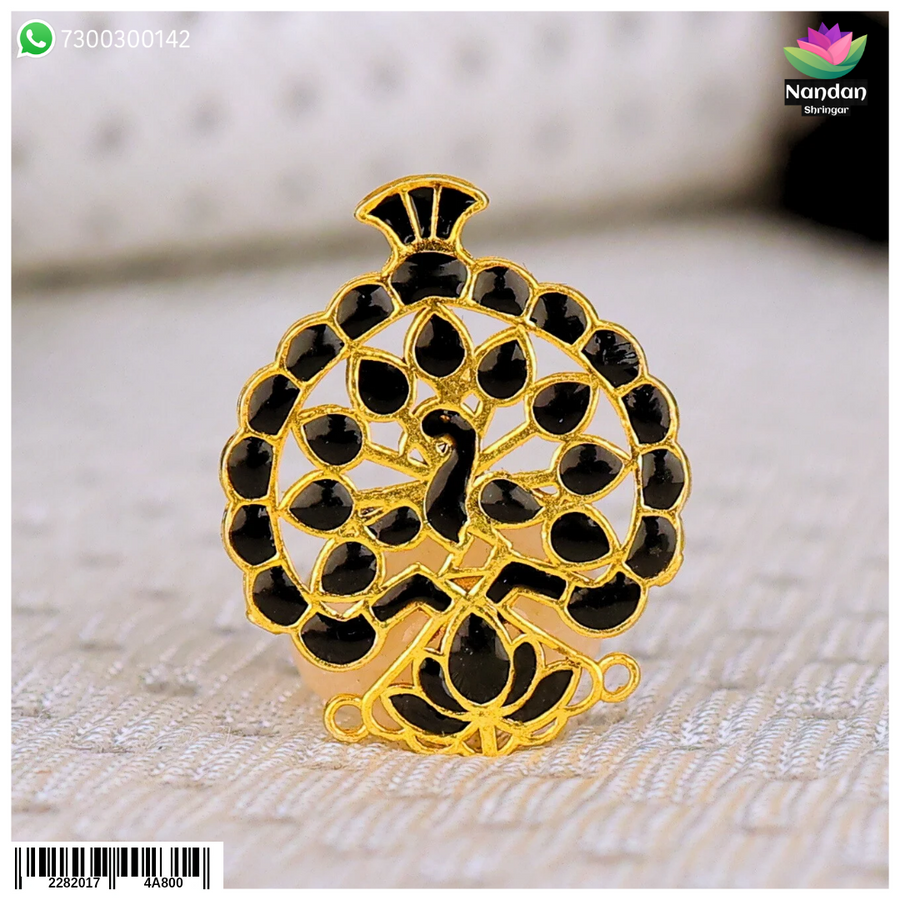 Meenakari Mukut - Black ( Without Kiran )