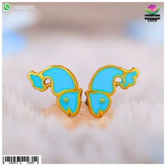 Meenakari Matasyakrit Kundal - Blue (Silver)