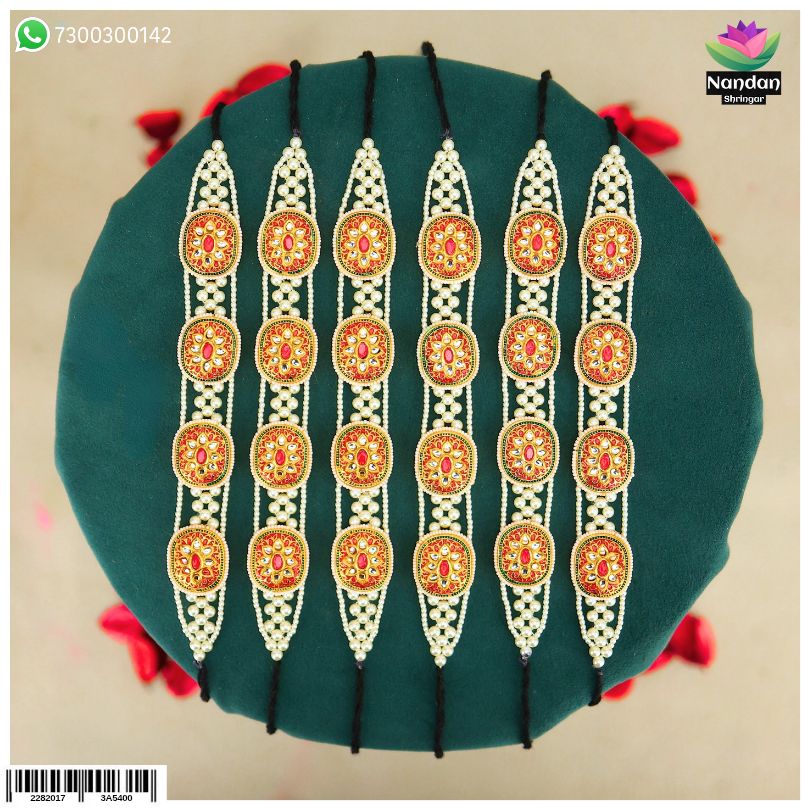 Meenakari Takiya Patte Set ( 10 Inch Gaadi Ji ) - Design 1