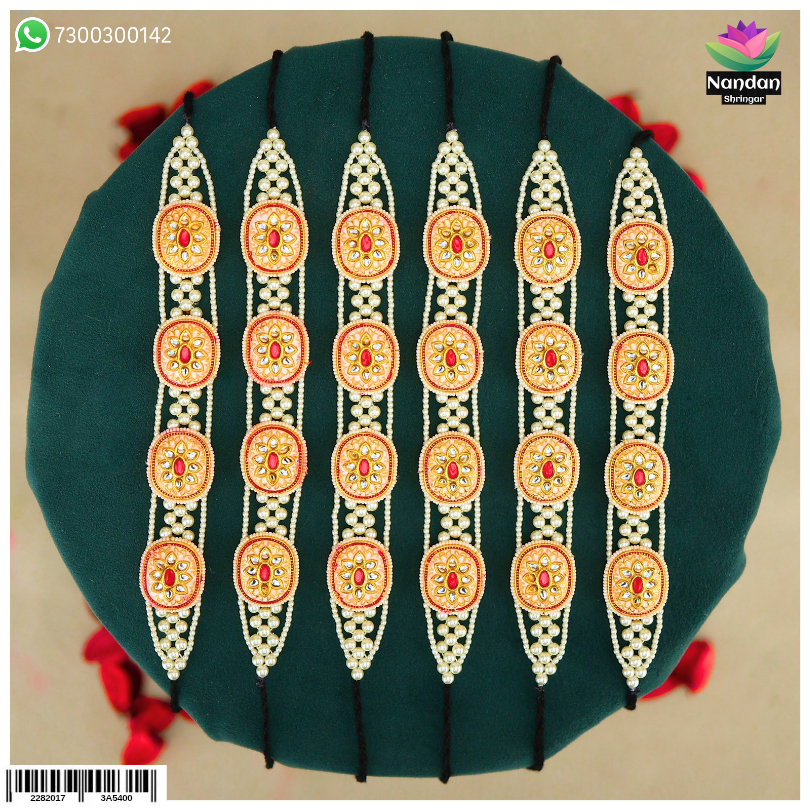 Meenakari Takiya Patte Set ( 10 Inch Gaadi Ji ) - Design 4