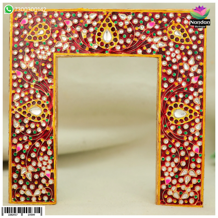 Meenakari Pithika - Red (Laal) Design 1