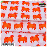 Cow Print Vastra - Kesri