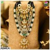 Nandan Shringar Rath Yatra Panna Ko Mala set featuring colorful gemstone prayer beads with intricate designs and traditional craftsmanship.