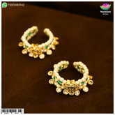 Silver Rath Yatra Nupur Panna jewelry by Nandan Shringar, traditional Indian toe ring with intricate design.