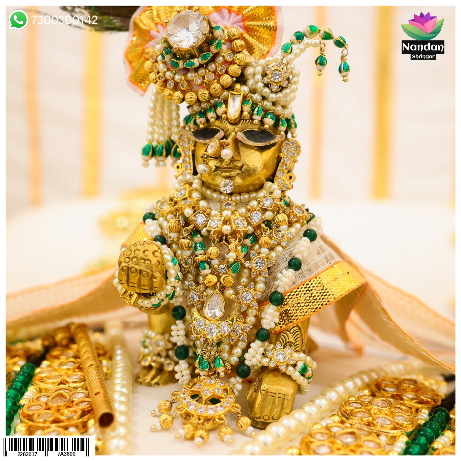 Silver Rath Yatra Panna Shringar jewelry by Nandanshringars, featuring intricate traditional design with detailed craftsmanship.