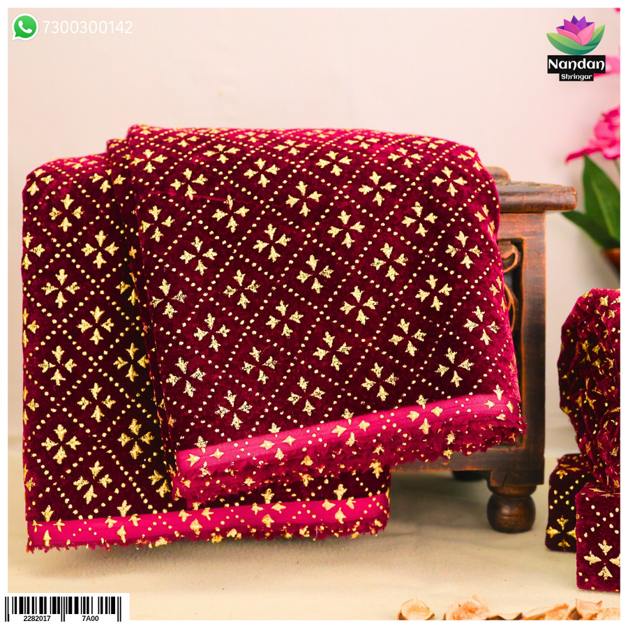 Laddu Gopal Vastra - Chokdi Velvet Vastra Red