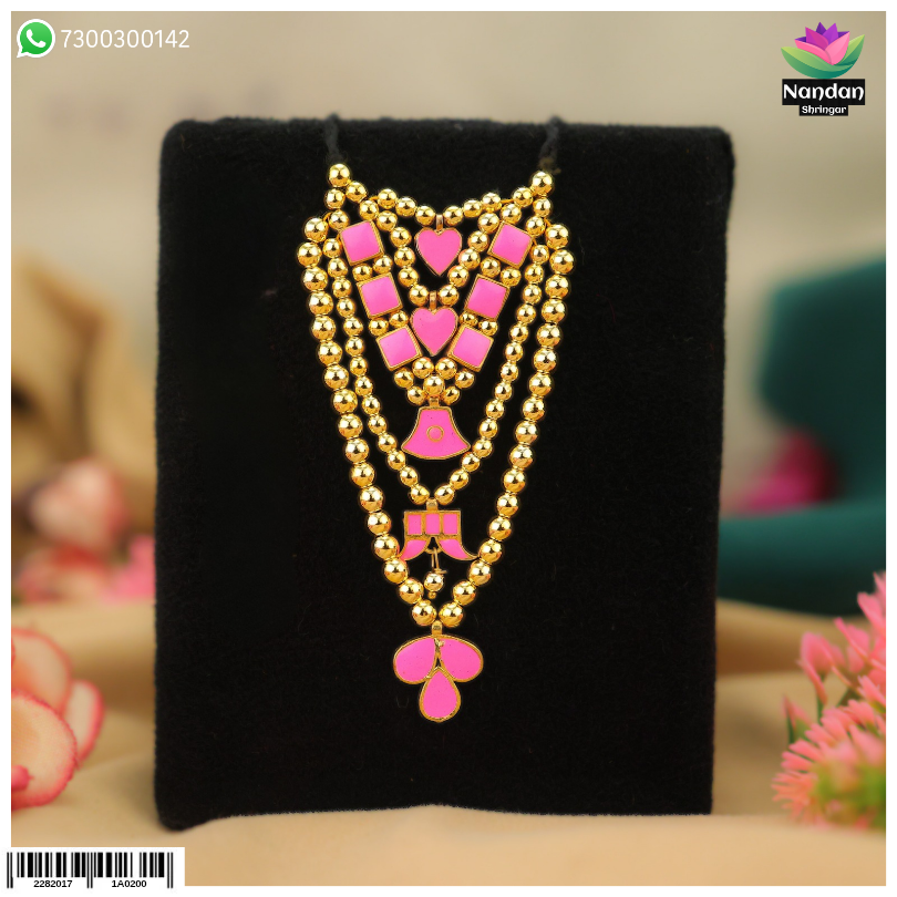 Soneri Meenakari Haar - ( Pink )