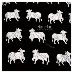 Cow Print Velvet Vastra - Black