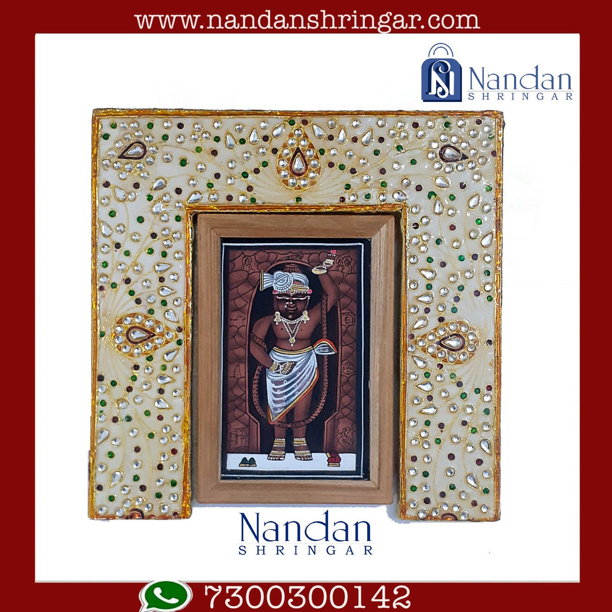 Reversible Meenakari Pithika earring by Nandanshringars featuring intricate colorful enamel work on gold-tone jewelry.