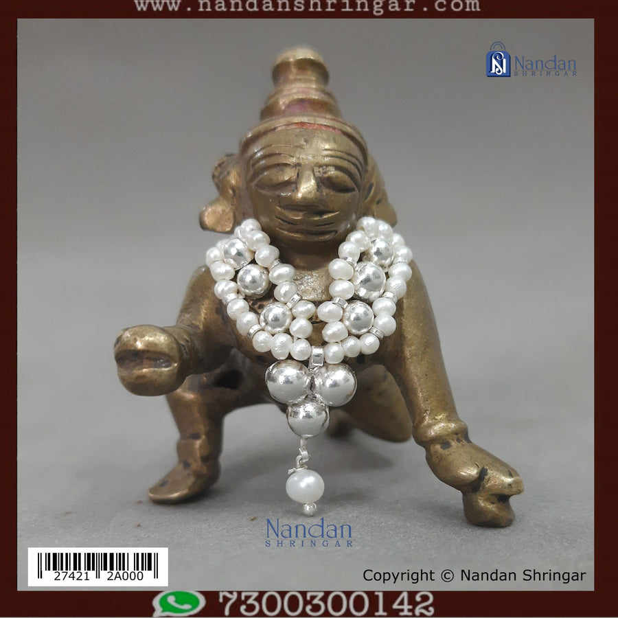 Moti Mala Silver - Real Pearl (No 1)