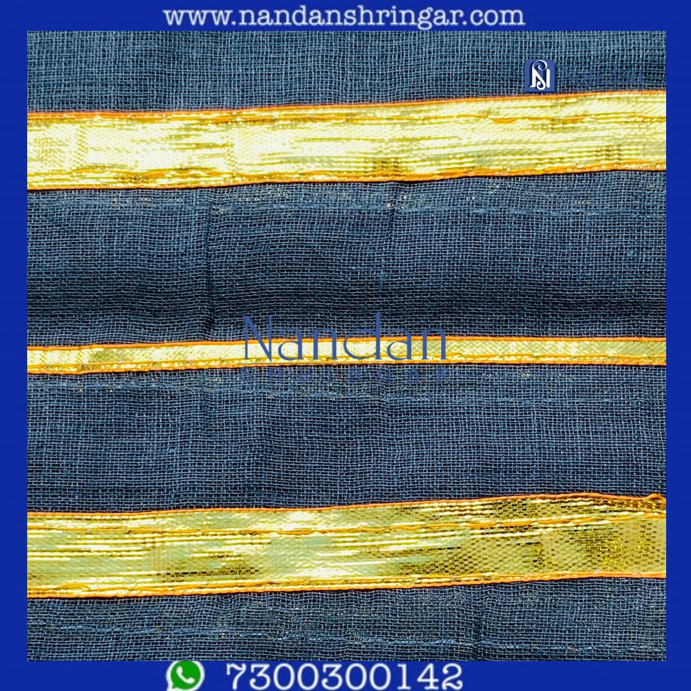 Purple Dhora Wala Special Zari Vastra by nandanshringars, showcasing intricate zari work and elegant fabric draping.