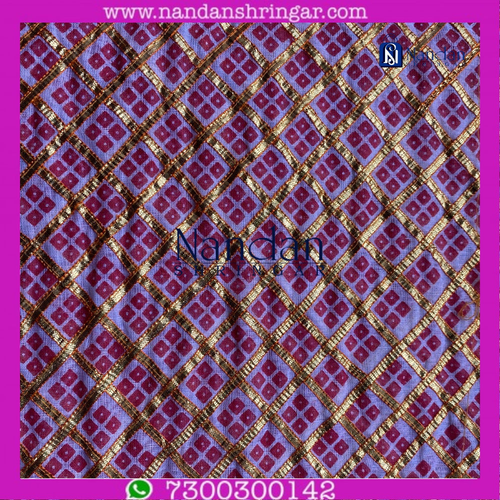 Pink Choufuli Checks Zari Vastra by nandanshringars with intricate check patterns and a shimmering zari finish.