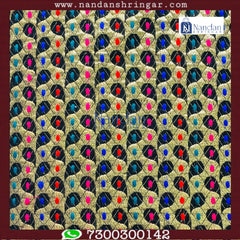 Multi-color designer Zari Vastra by nandanshringars, showcasing intricate patterns and rich fabric texture.