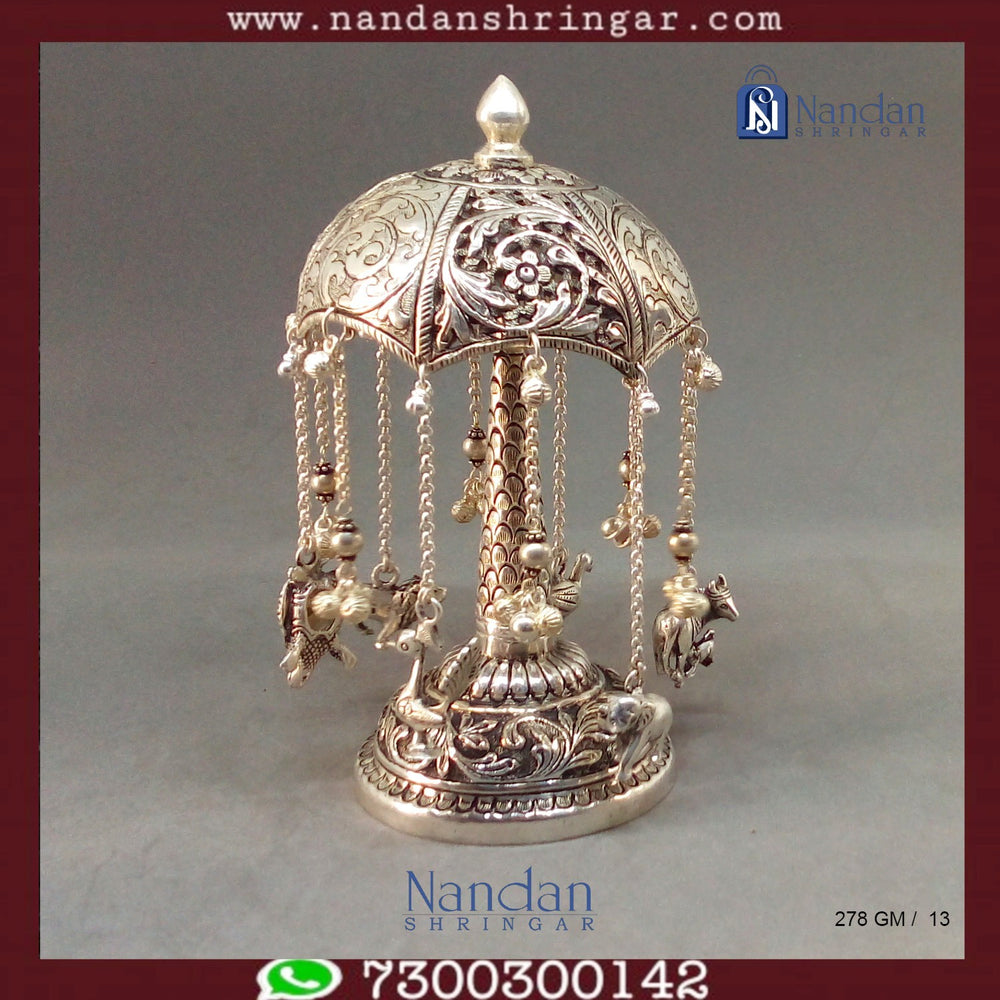 Fine silver Chak Dol by Utsav Arts, featuring intricate design and craftsmanship, suitable for traditional decor.