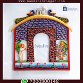 Hand-painted Govardhan Pithika by nandanshringars showcasing intricate designs and vibrant colors.
