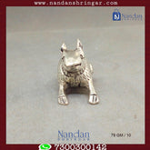 Fine silver rat figurine (Mushak) by Utsav Arts, showcasing intricate detailing and craftsmanship in a traditional design.