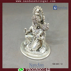 Fine silver statue of Hanuman Ji by Utsav Arts, showcasing intricate details and craftsmanship.