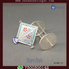 Fine silver Patang Chakri set by Utsav Arts, showcasing intricate design and craftsmanship in a beautiful arrangement.