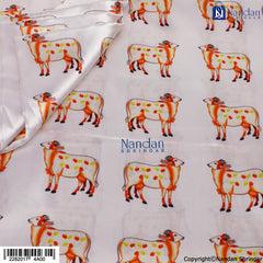 Cow Print Vastra - White (Safed)