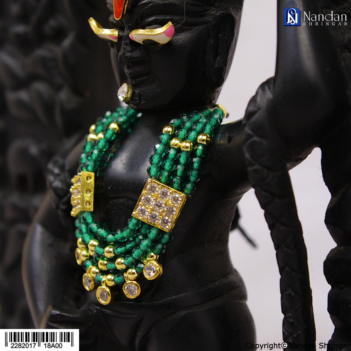 Panna Heera Haar - Silver