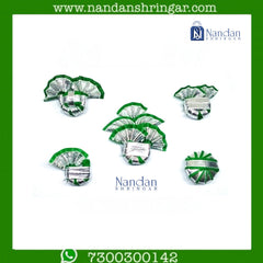 Silver Zari Paag Set - Green (Pack of 5) - nandanshringar