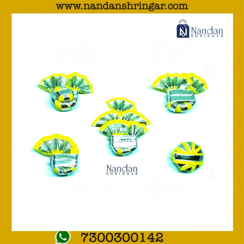 Silver Zari Paag Set - Yellow (Pack of 5) - nandanshringar