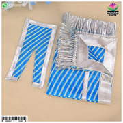 Blue Lehariya Chira Odhni from Nandanshringars, lightweight traditional Indian dupatta with vibrant tie-dye pattern, draped fabric.