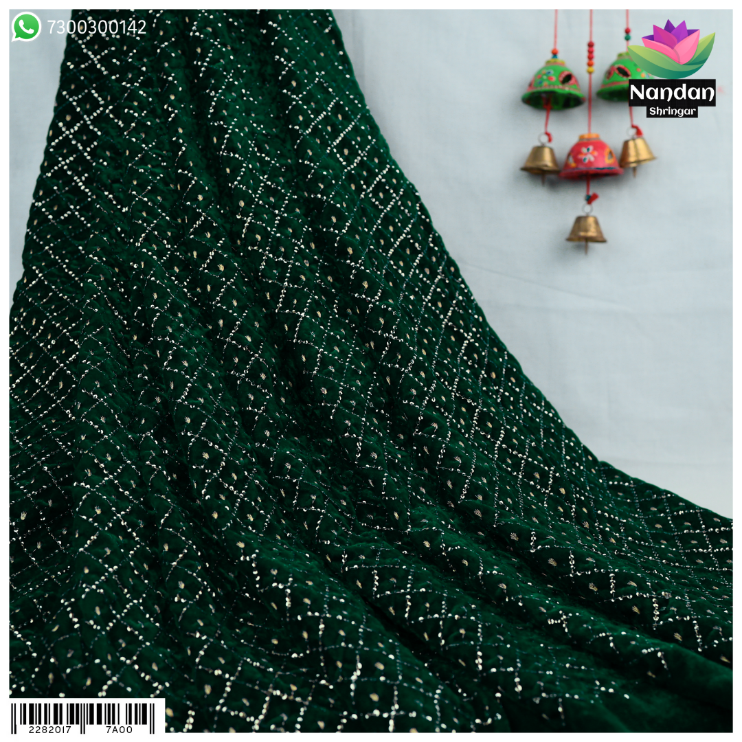 Velvet Choras Kaam Vastra - Dark Green
