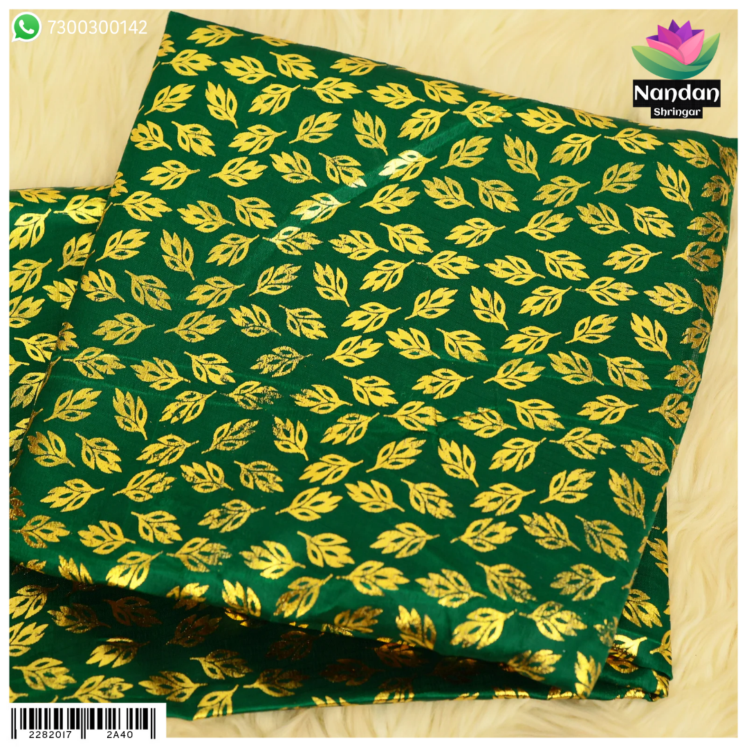 Reshmi Chapa Vastra - Dark Green