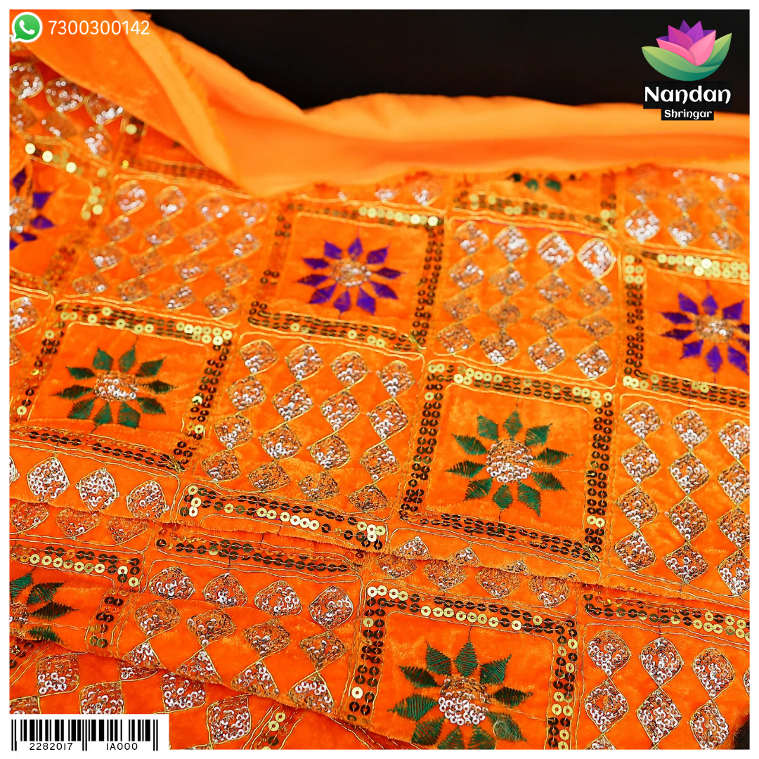 Makhmal Pe Bharat Kaam Ka Vastra - Orange
