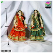 Pair of 8-inch cloth Gopi earrings from Nandanshringars featuring traditional Indian jewelry design.