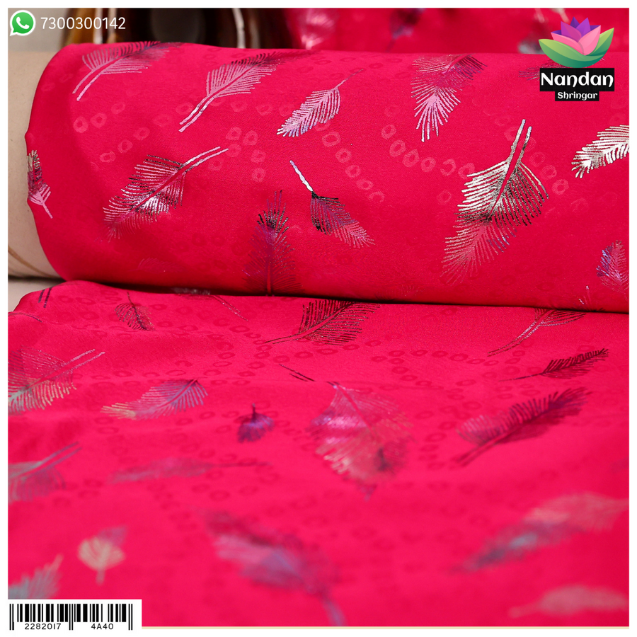 Satin Mayur Print Vastra - Blue