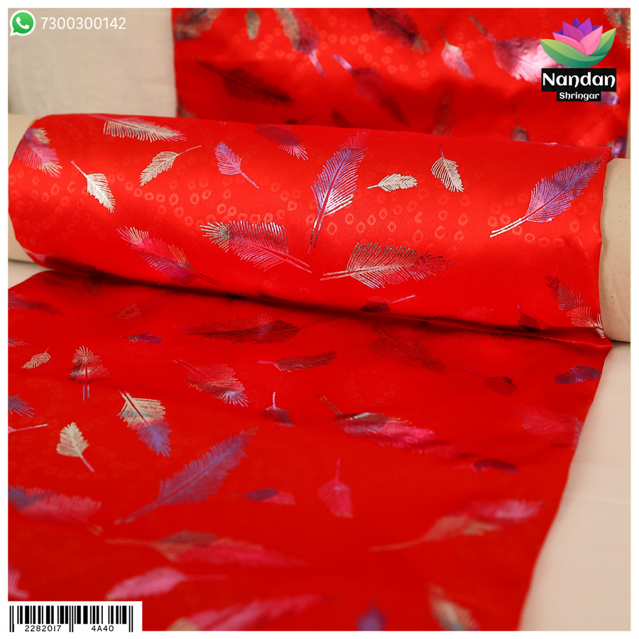 Satin Mayur Print Vastra - Blue
