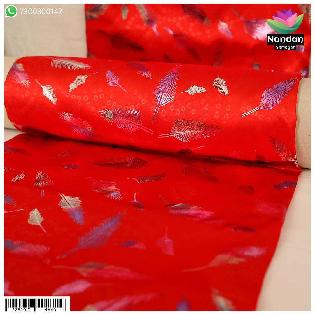 Satin Mayur Print Vastra - Blue