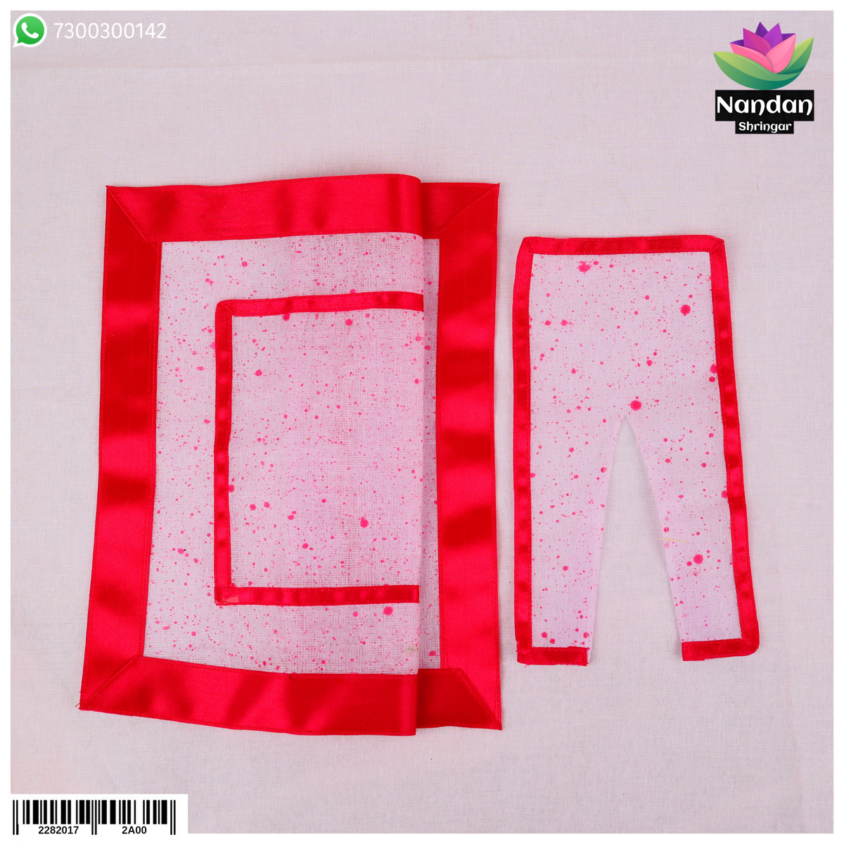 Nandanshringars Chant Chira Odni in white with pink accents, featuring intricate traditional jewelry design.