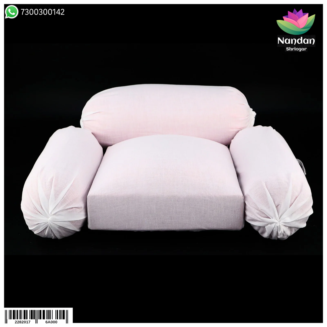 Nandanshringars Gaadi Takiya 12 Inch decorative pillow with traditional patterns in a cozy living room setting.